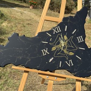 Orologio Sicilia nera con Trinacria